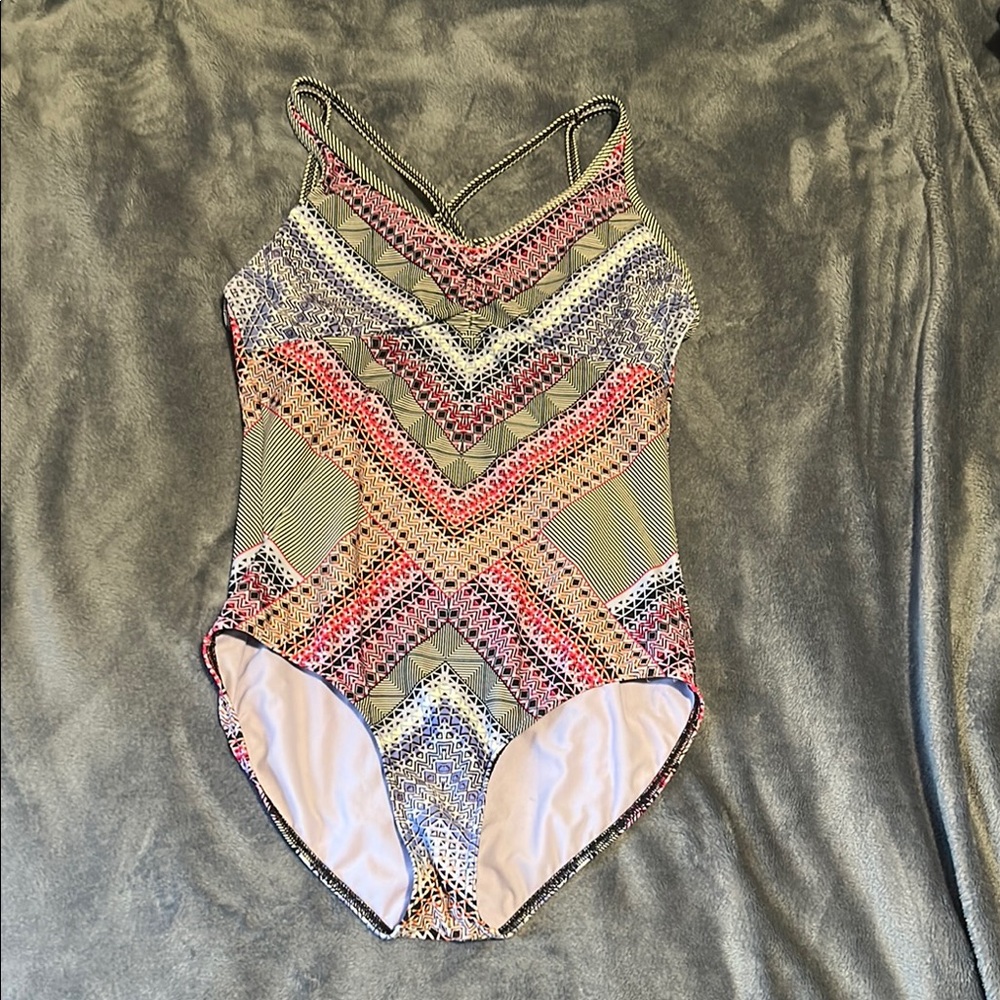 Prana Medium Swimsuit with Geometric Design